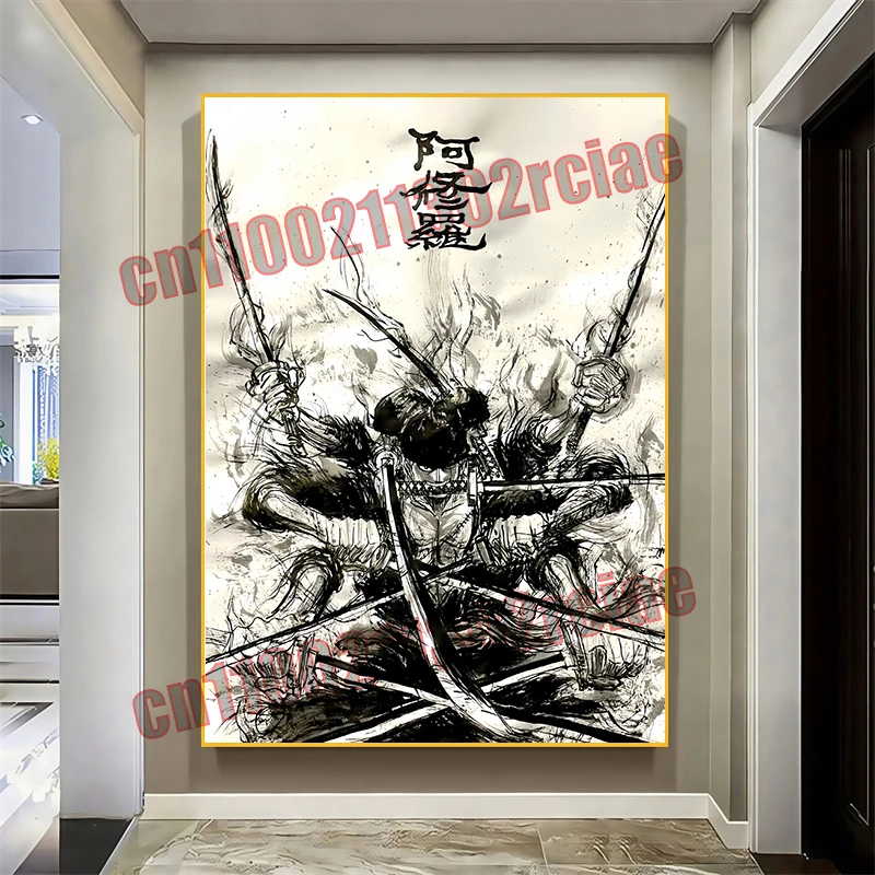 

Anime One Piece Poster Zoro Ink Painting Art Picture Printing Canvas Painting Latest Bedroom Home Art Decoration Oil Painting