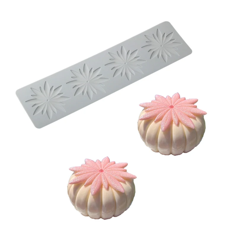 SHENHONG Dessert Decoration Sugarcraft Silicone Pad Leaves or Geometric Texture Chocolate Silicone Lace Mat Fondant Cake Molds