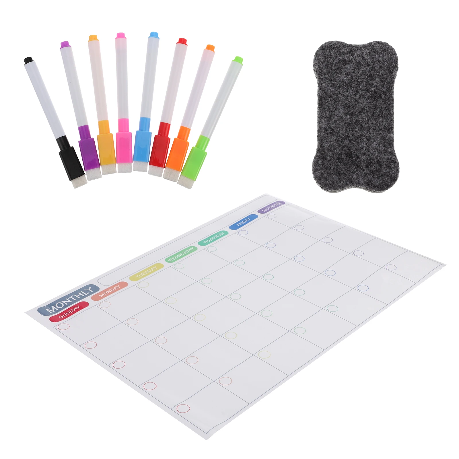 

1 set Magnetic Fridge Calendar Weekly Meal Planner Whiteboard For Refrigerator Stainless Steel Diet Tracker Menu Organizer