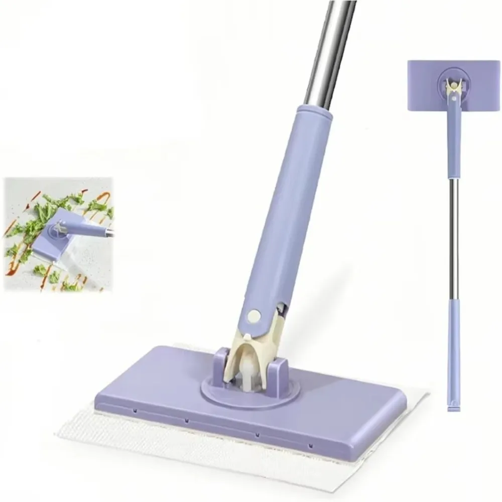 Snap-Grip Clever Mini Mop Wet and Dry Use Convenient Automatic Cloth Changing No Wash Lazy Mops Home Cleaning Tools