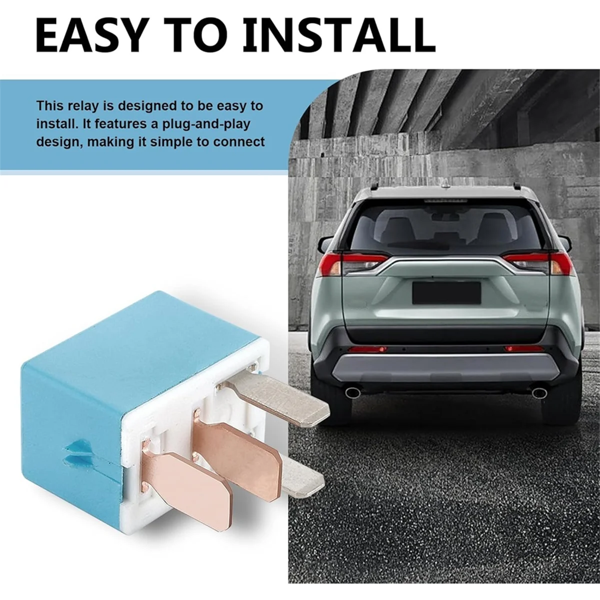 A002 4PCS Car AC Relay, 12V 4 Pin Plug and Play Retrofit Relay Replacement 90987-02027,for