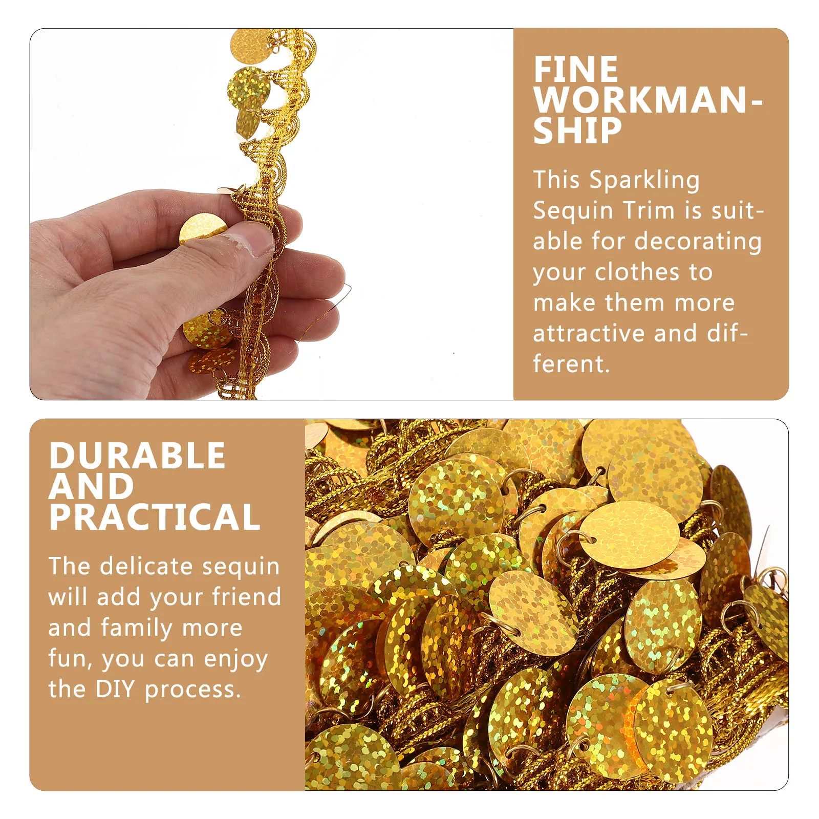 

Sequin Lace Trim Decorative Fringe Polyester Yarn Cuttable Replaceable Sparkling Sequin Curtains Costumes DIY Projects Craft