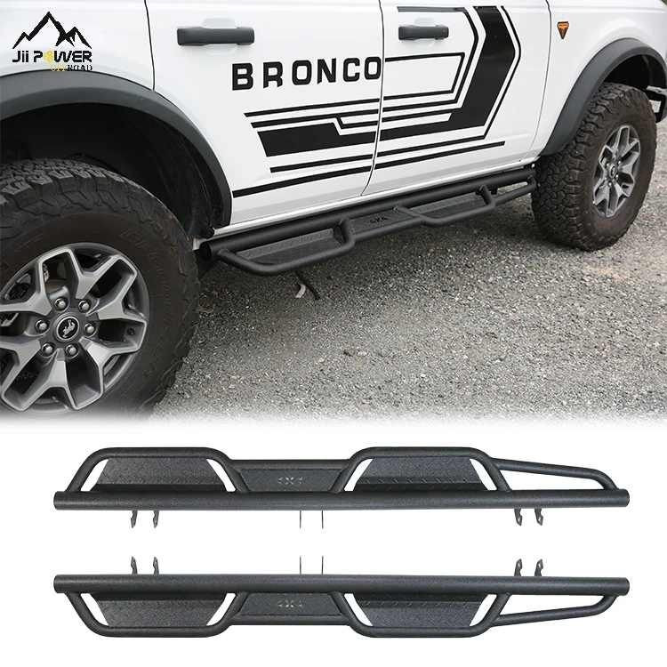 

JP16 ODM Carbon Steel Flat Type Nerf Bar Running Board Side Steps for 4door Ford Bronco 2021+