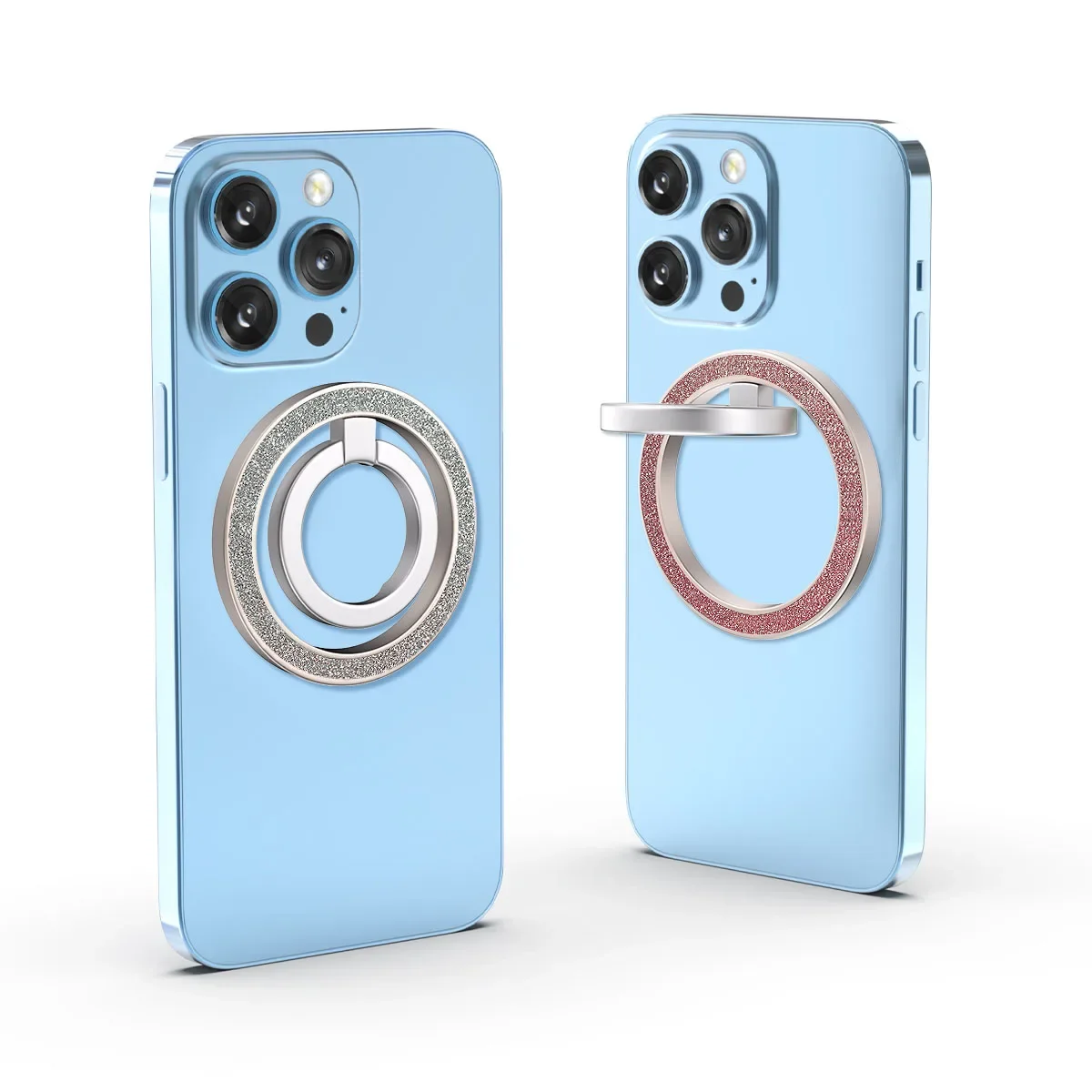 حامل هاتف مغناطيسي فلاش فاخر لحامل مغناطيسي Magsafe مع لوحة حلقة معدنية لهاتف iPhone 14 15 Pro Samsung قابلة للطي #2