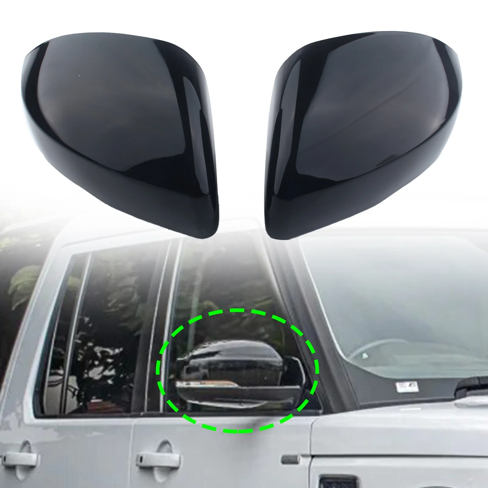 

1 Pair Glossy Black Rear Side View Mirror Cover Cap Fit For Land Rover Range Rover Sport 2014-2019 LR035092 LR035091