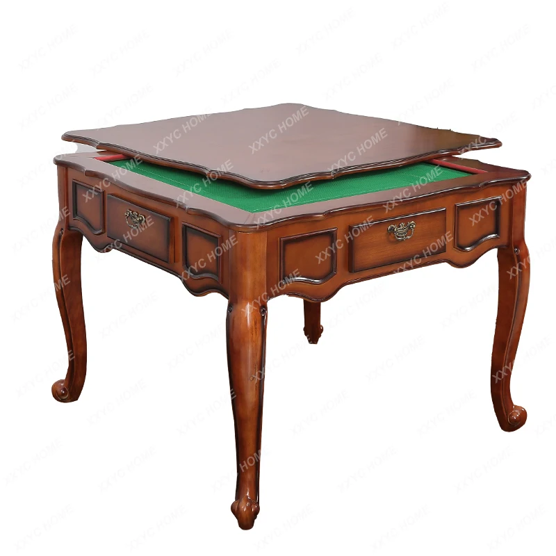 

Mahjong Machine Automatic Dining Table Dual-Use European Mahjong Table Chinese Modern Household Four-Mouth Machine Linen