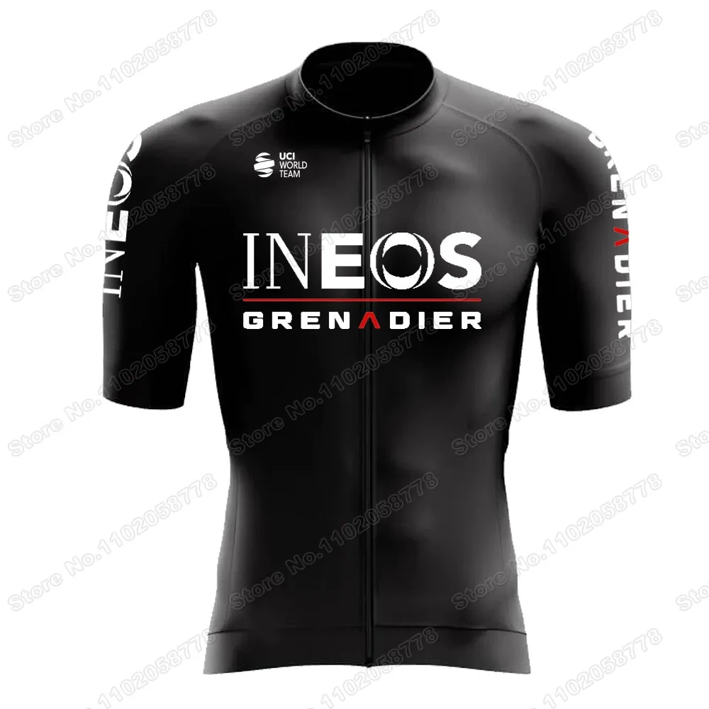 Black INEOS Grenadier Team 2024 Cycling Jersey Set Men Cycling Clothing Road Bike Shirt Suit Bicycle Bib Shorts MTB Ropa Maillot