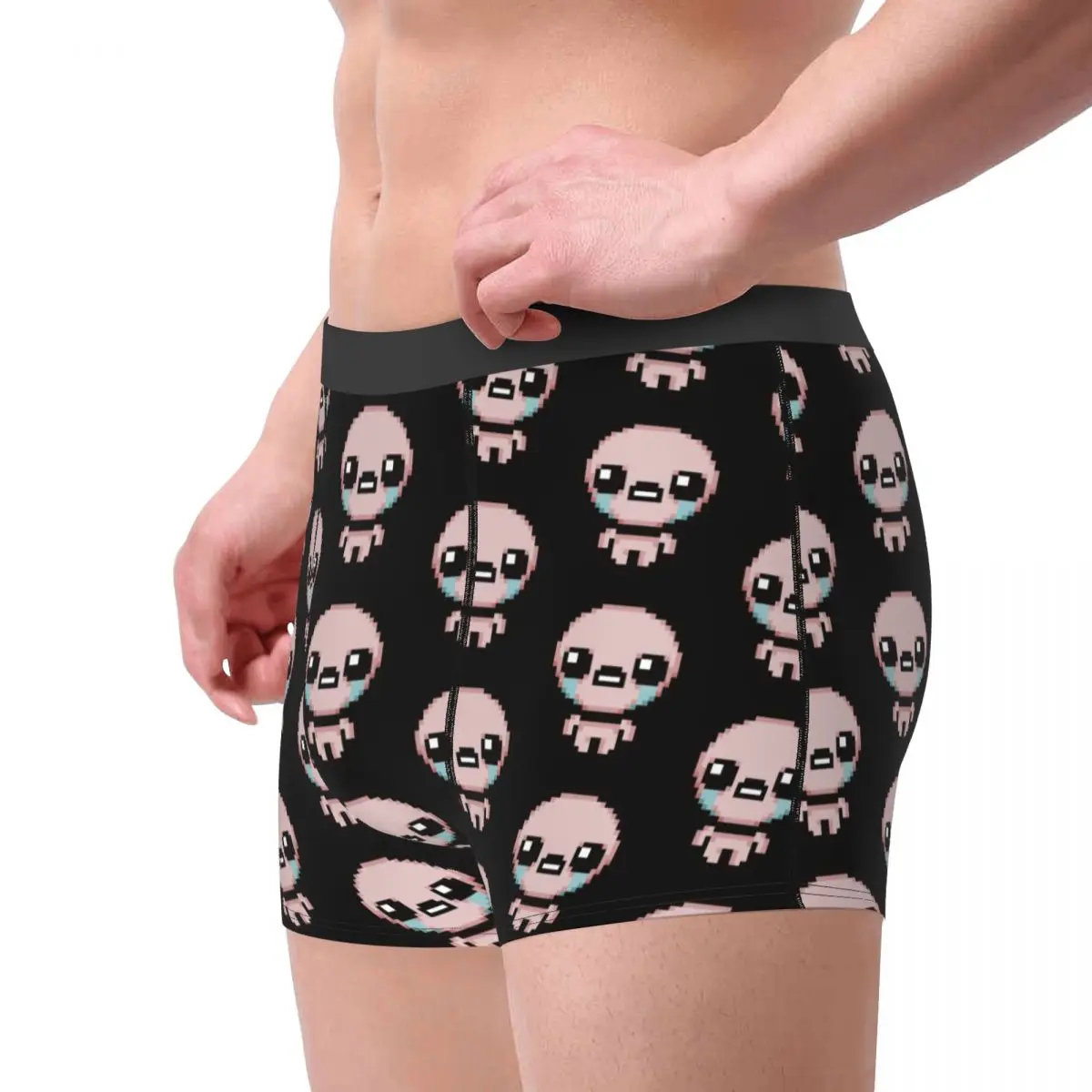 Ropa interior Sexy con estampado personalizado para hombre, Bóxer corto, bragas suaves, The Binding Of Isaac Pixel