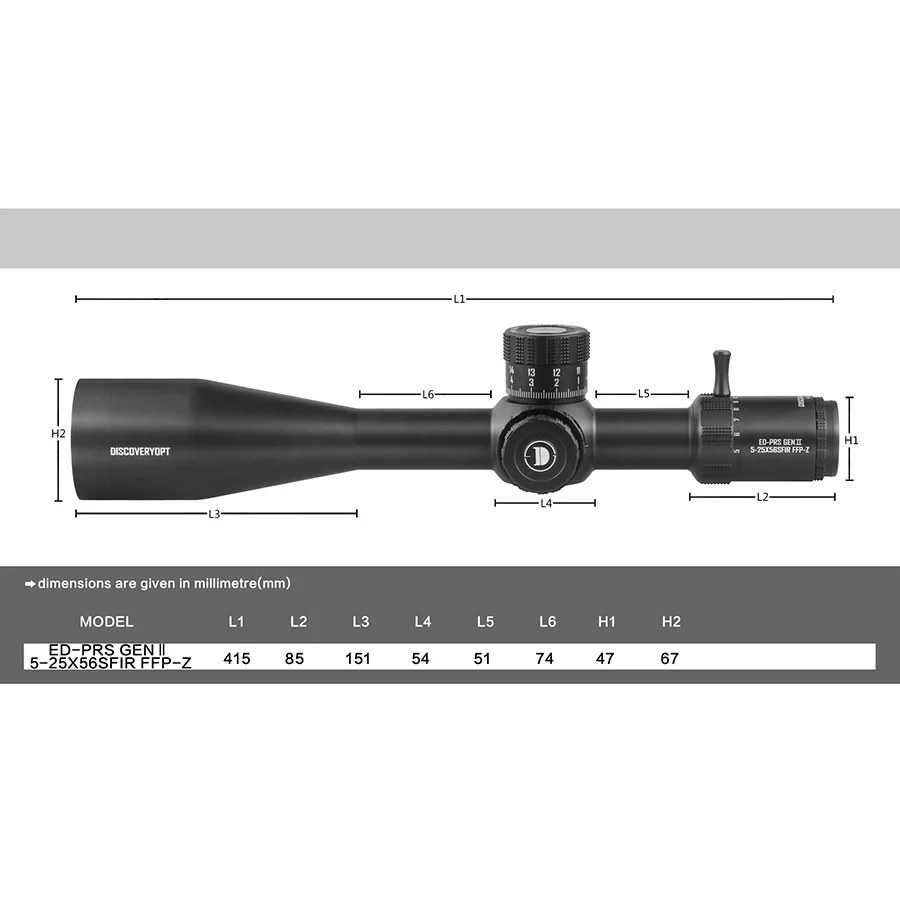 Discovery Gen II ED5-25X56 New Tactical Scope HD Illuminated Shockproof FFP Hunting Riflescopes Etched Reticle Optical Sights