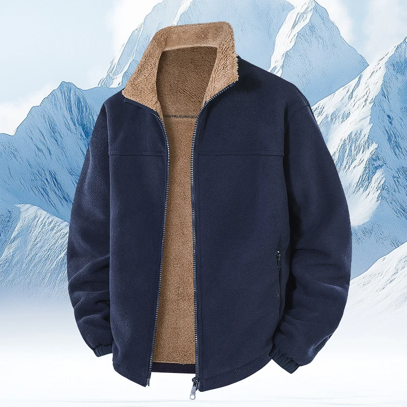 

High Quality Outdoor Lined Casual Jacket Windproof Warmth for Autumn Winter Pure Color Soft Shell Coat Men's Skinwear