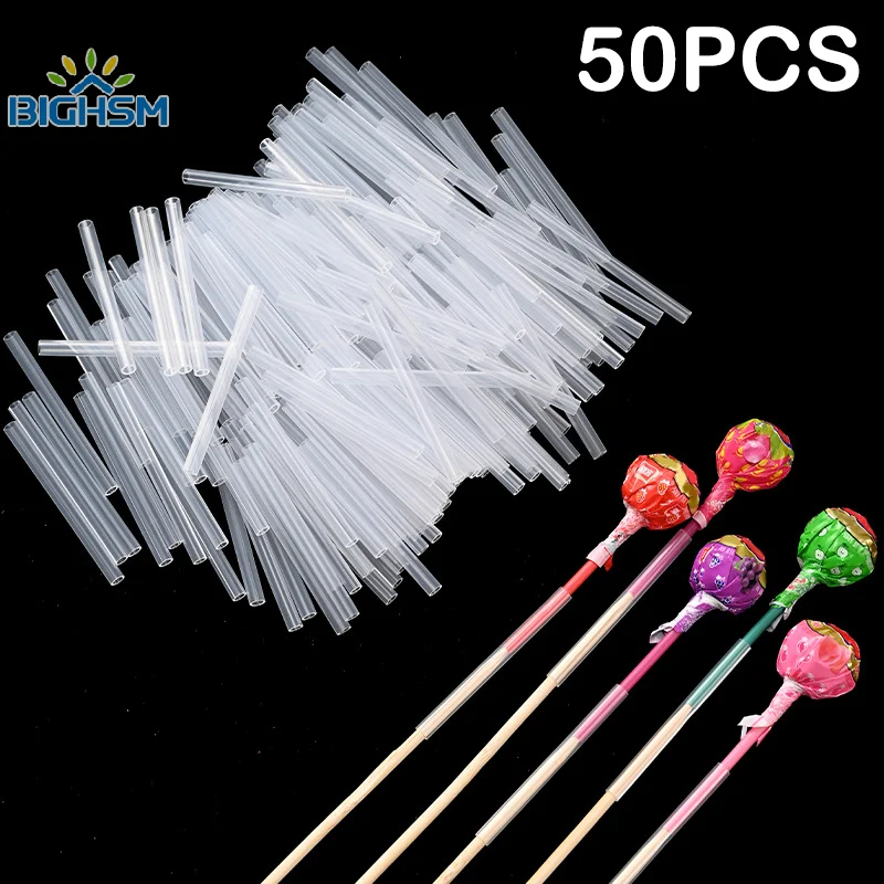 50pcs Lollipop Fixed Sleeve Lollipop Holder DIY Lollipop Bouquet Stand Connecting Tube Fixation Stand Floral Arrangement Tool