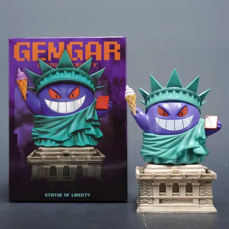 

Pokemon Gengar Role Playing Series Statue of Liberty Figurine Static State Model Desktop Ornament Car Interior Couple Gift Toy