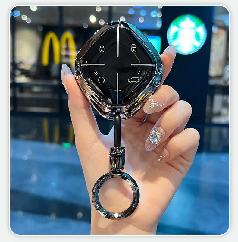 Auto Fernbedienung Zink-legierung Schlüssel Fall Abdeckung Halter Kette Für Chery Jetour DASHING X-1 Plus DTC T2 Schlüssel Shell schutzhülle – Detail 5