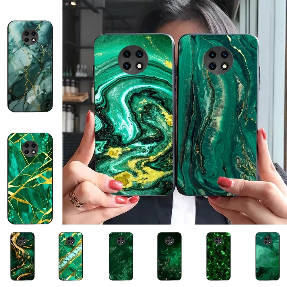 

Emerald Green Jade Stone Pattern Phone Case For Redmi Note 4 X 5 A 6 7 8 Pro T 9 Pro 9S 10 Pro 11 Pro 11S 11Epro PocoM3pro