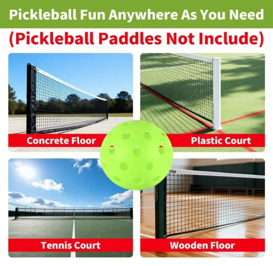 In/Outdoor Pickle Balls, 6 Pack of 26/40 Holes USAPA Approved Pickleballs Set High Visibility Durable Pickle Balls image 6