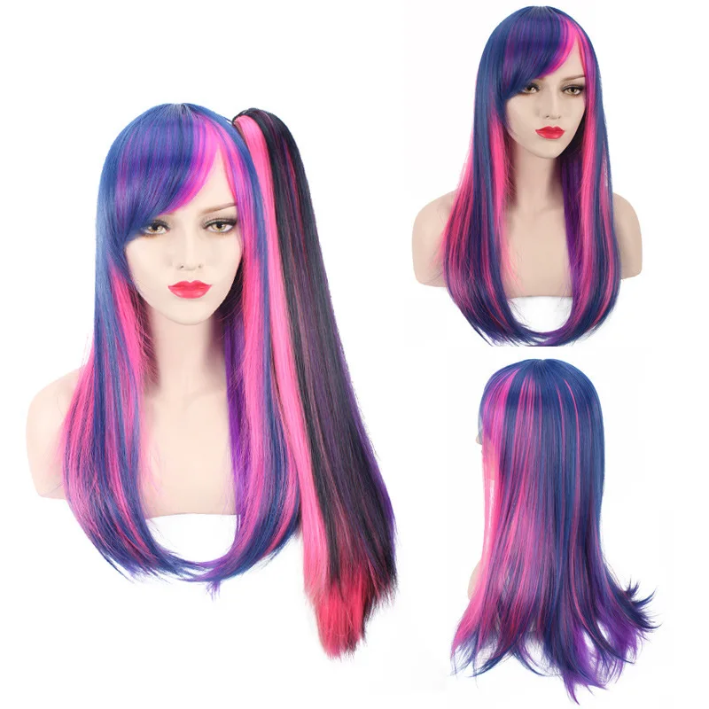 Длинный прямой синтетический парик с челкой, блондинка, естественный вид, пушистые парики на всю голову для женщин, повседневный косплей, вечерние