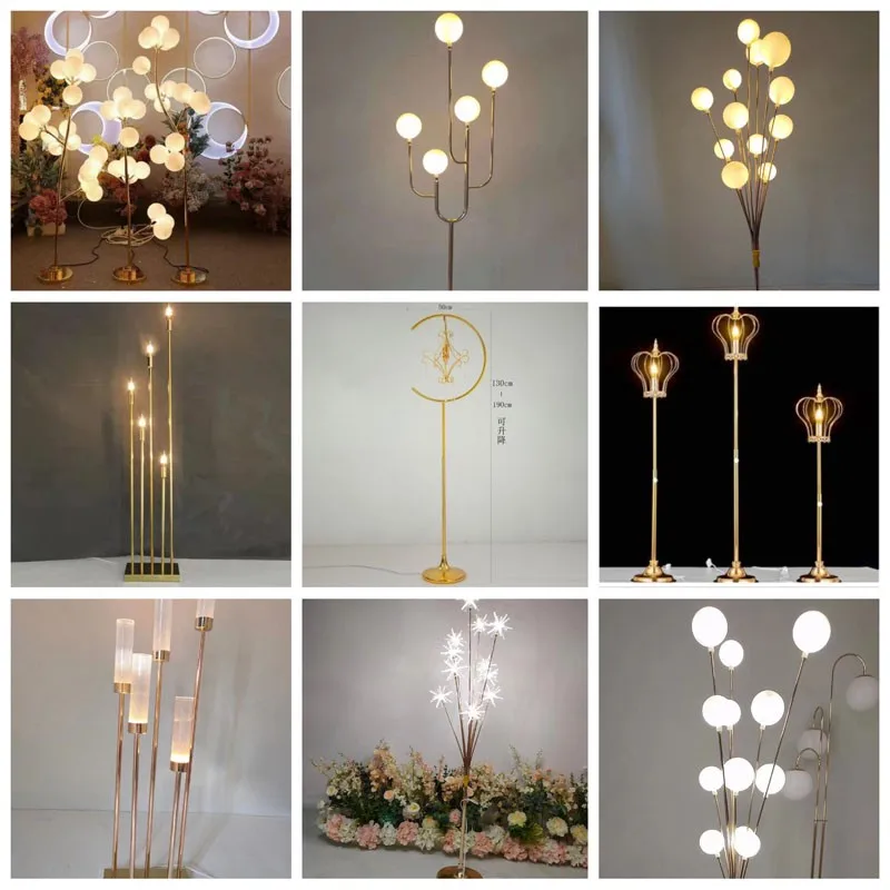 New Wedding Decoration Apple Tree Scepter Diamond Road Guide Peony Flower Luminous Road Guide Electroplated Light