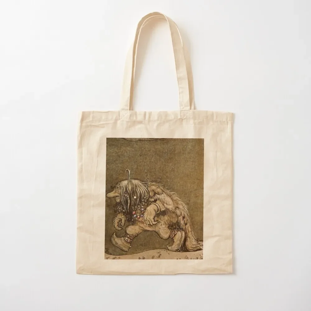 “Farm Troll” Watercolor by John Bauer Tote Bag bag for beach canvas tote Tote Bag