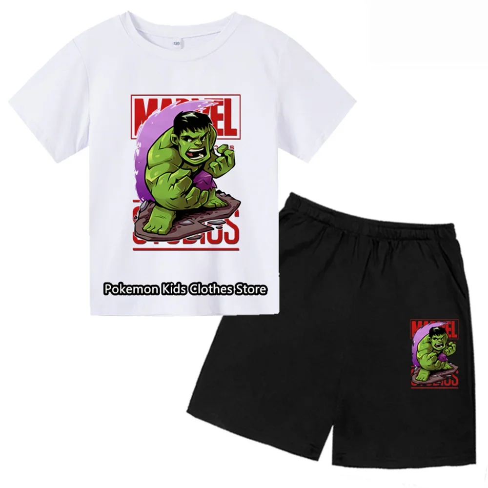 Marvel T-shirt Cartoon Boys Girls Kids Printed Kids T-shirt Shorts Summer Short Sleeve outfit 3-14 years