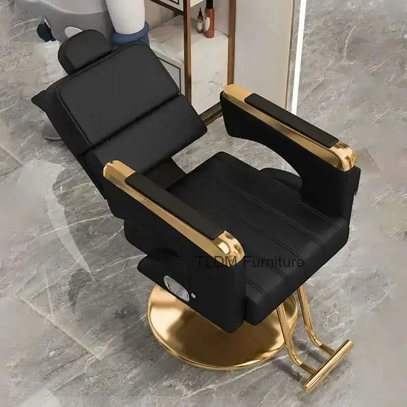 

Makeup Grey Barber Chair Reclinable Classic Professional Chair Lifter Swivel Square Mat Soft Cadeira De Barbeiro Furnitures