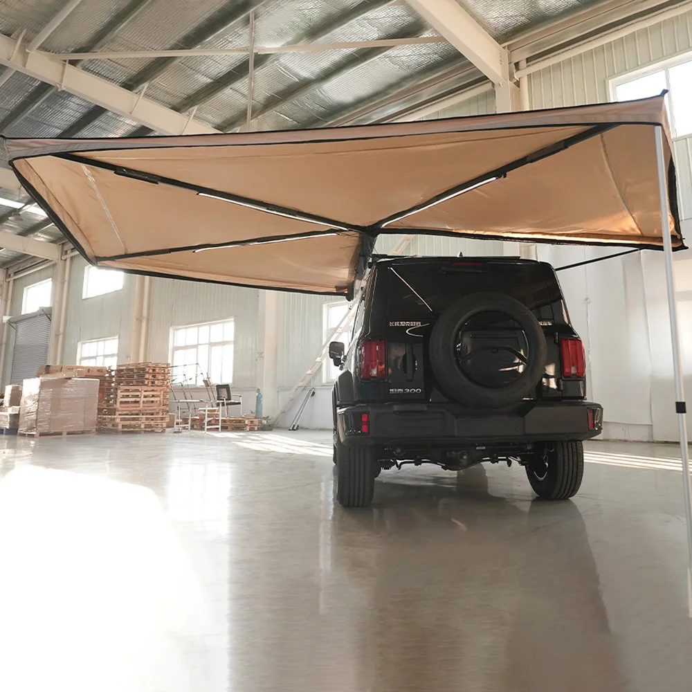 

Outdoor Camping Retractable Folding Waterproof 270 Degree Foxing Freestanding Awning