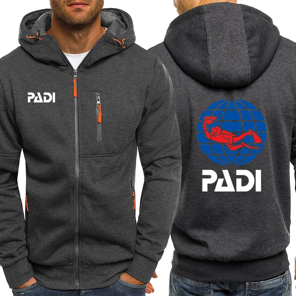 2024 Scuba Driver Padi Logo Printing Comfortable Personality Solid Color Hoodies Spring Autumn Men's High Street Popular Outwear