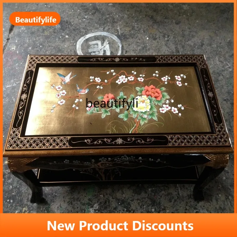 b73 Painted Furniture Large Coffee Table Living Room Glossy Lacquer Solid Wood Coffee Table