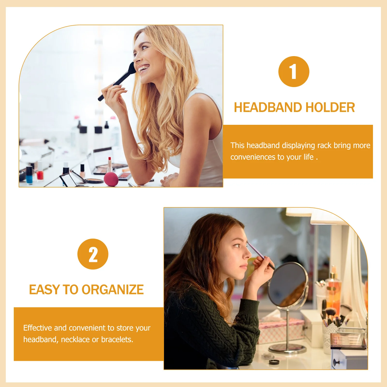 عرض عقال حامل حامل الرف المنظم لربطات الشعر العصابات مجوهرات خواتم القلائد الاكريليك تخزين هوب T