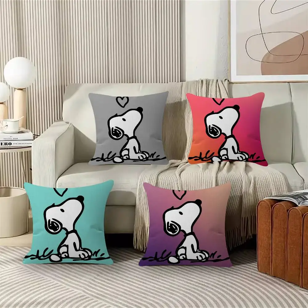 Funda de cojín Love Heart Snoopy de 45x45cm, funda de almohada decorativa, funda de almohada para el hogar, funda de almohada para sofá