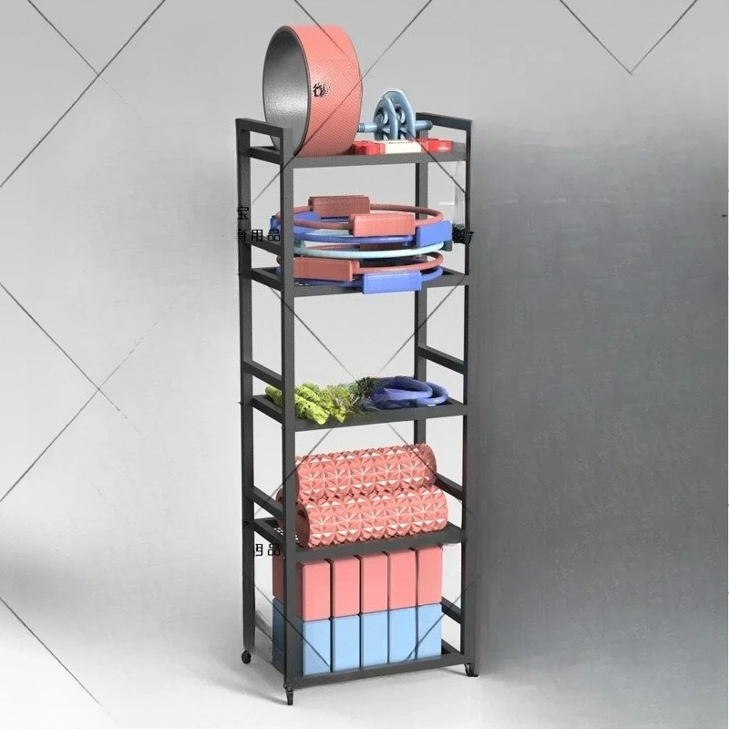 

Home Fitness Equipment Storage Rack Movable Yoga Mat Foam Axis Basketball Sports Equipment Multifunctional Shelf