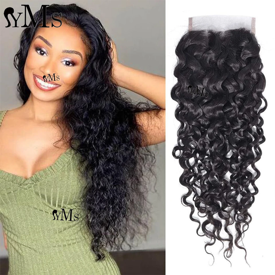 YMS Water Curly 5x5 6x6 HD Lace Closure 100% Human Hair Virgin Indian Water Wave Only Pre Plucked Wholesale For Women