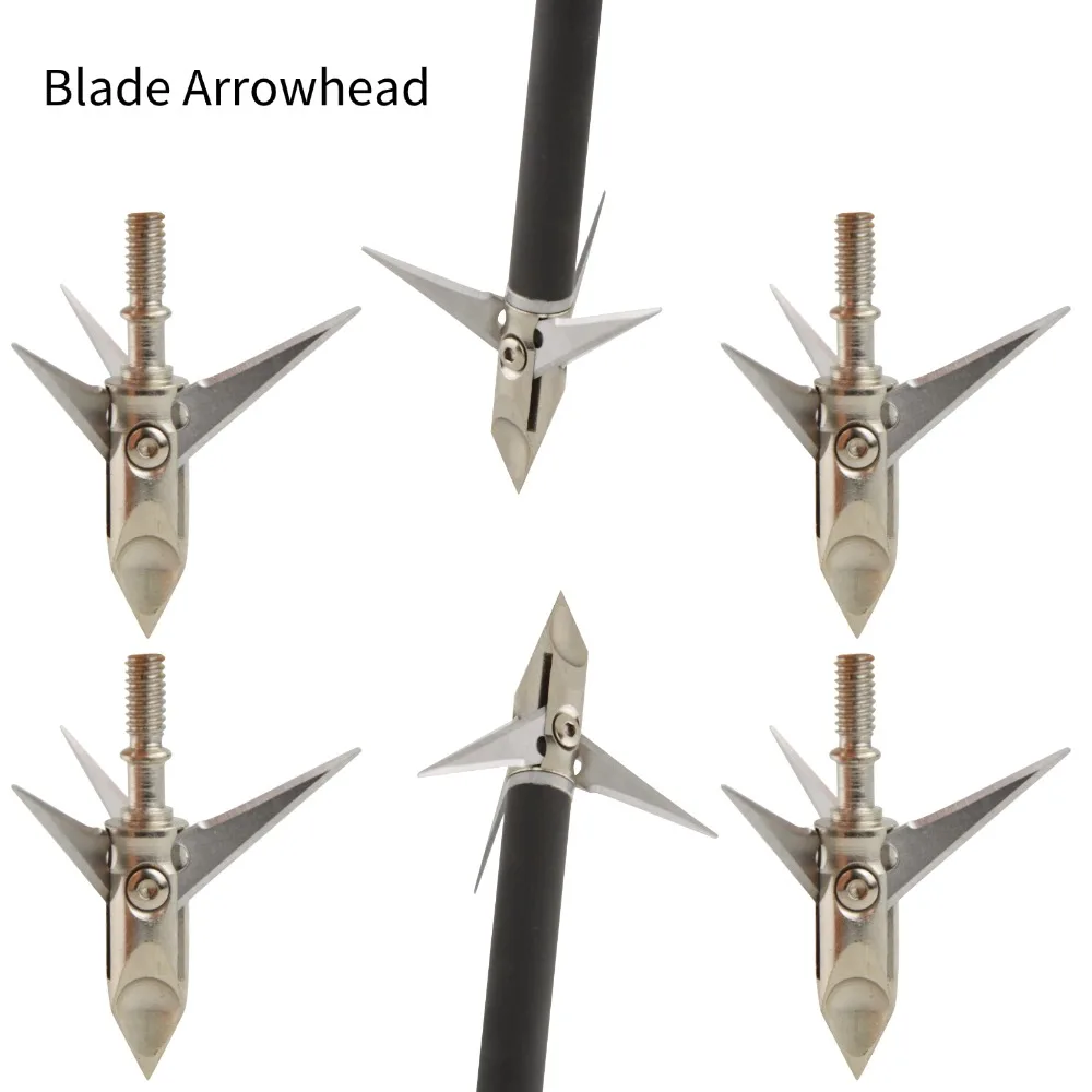 

12pcs 100Grain Archery Arrowheads 3Blades Arrow Tips Stainless Steel Broadheads for Carbon Arrows Hunting Shooting Accessories