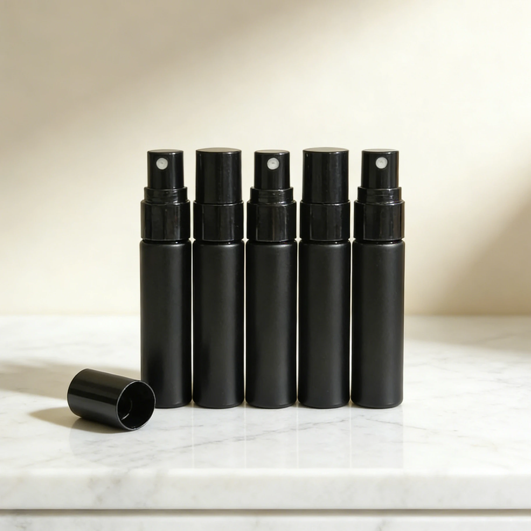 5PCS 5ml 10ml Portable Black Perfume Glass Bottle Empty Cosmetics Bottles Sample Test Tube Travel Cosmetic Tool view 2