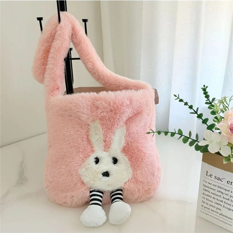 Damen-Umhängetasche aus Kunstfell, weicher Plüsch, Damen-Tragetasche, flauschige Umhängetasche, Designer-Damen, Reisen, Einkaufen