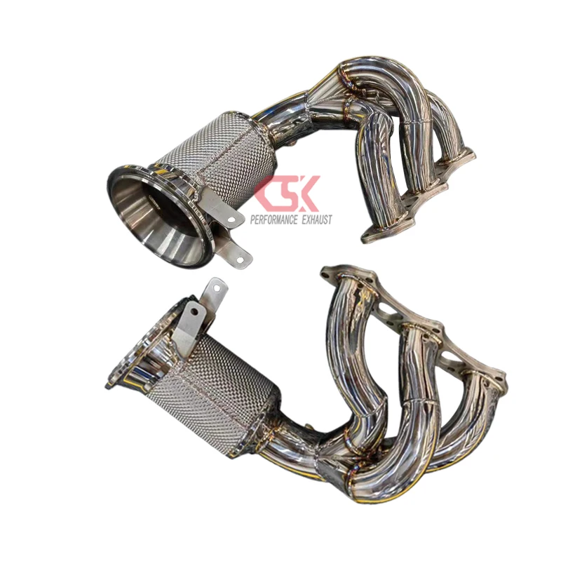 Excellent Performance Reduce Exhaust Temperature Exhaust Manifold  Header for Porsche 992 GT3 Downpipe End Exhaust