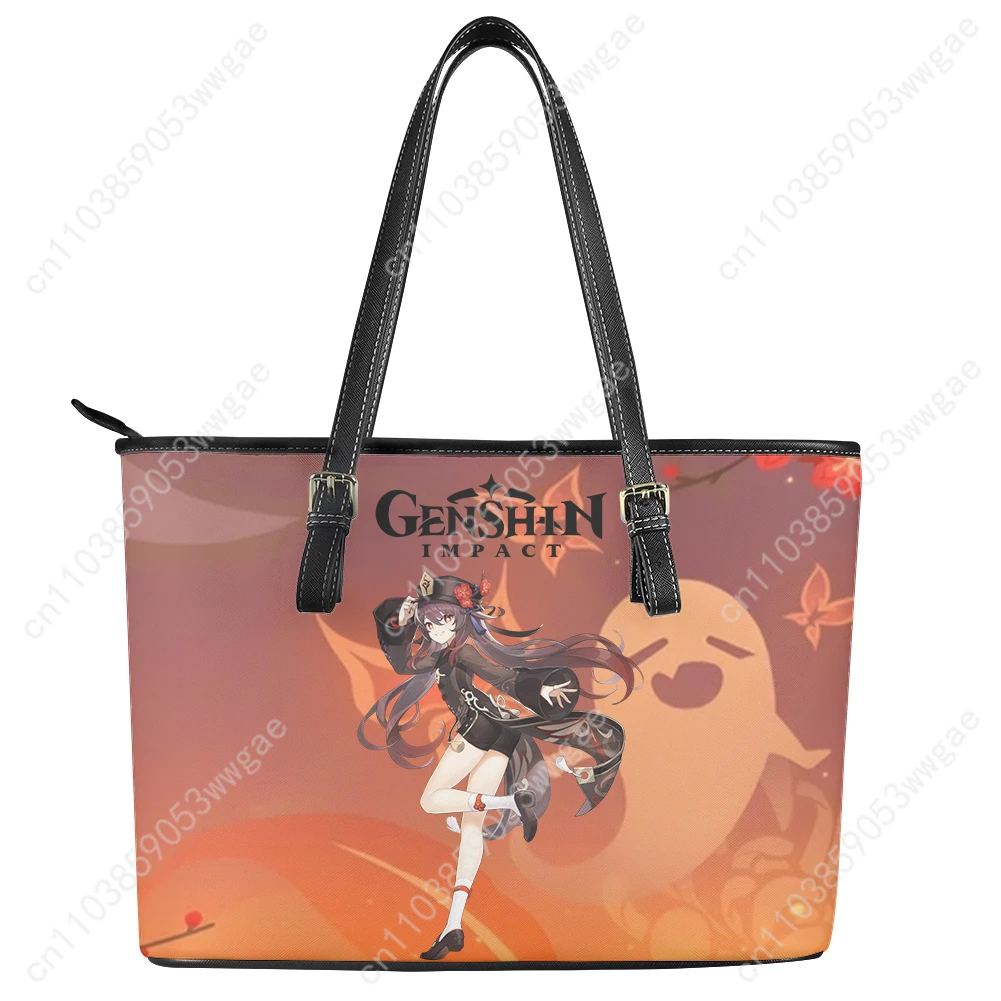 Genshin Walnut Handbag Womens Mens Vintage Personalized Tote Bag Shoulder Bag Business Leather Purse Travel Customized Bag Gift