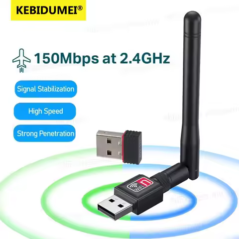 KEBIDUMEI 150Mbps USB WiFi Adapter for Raspberry Pi,Wireless Network Card Adapter WiFi Dongle for Desktop Laptop PC Windows