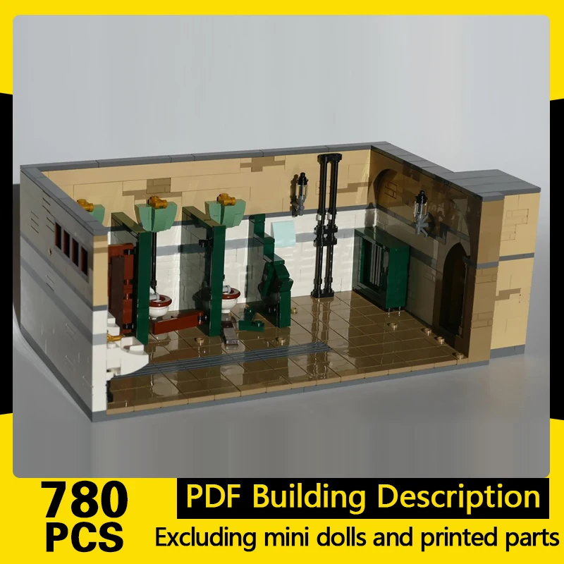 

Magical Movie Model MOC Building Bricks Dormitory Bathroom Modular Technology Gifts Holiday Assemble Children Toys Suit
