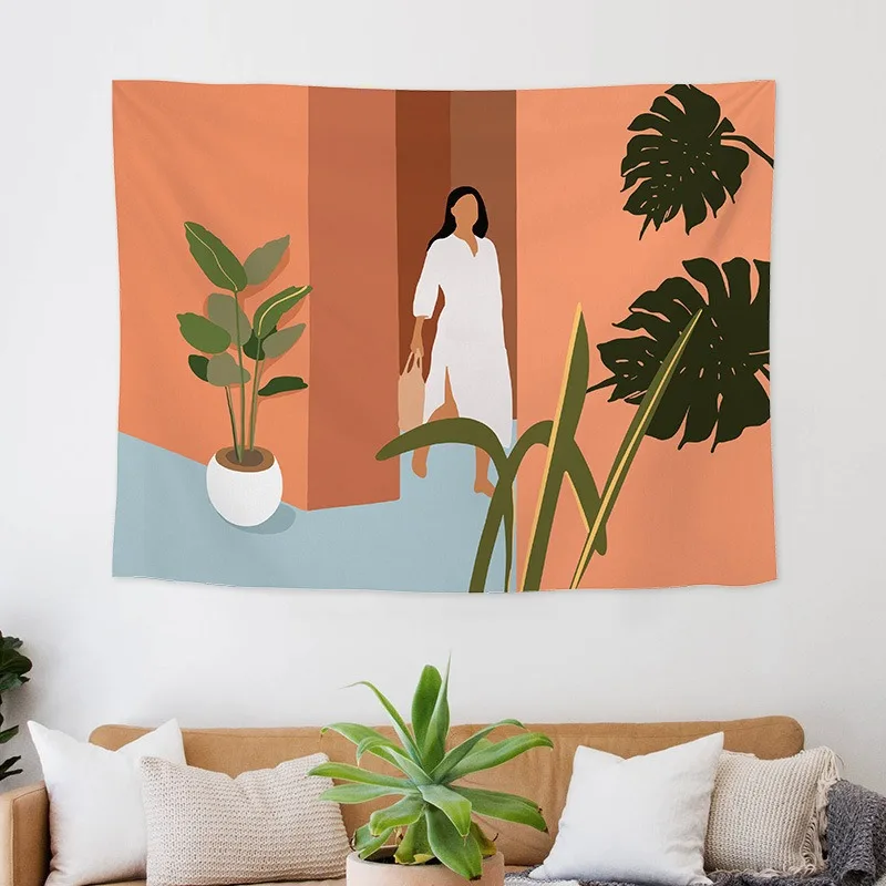 Abstract painting canvas photo tapestry dormitory bedroom bedside decoration fabric internet celebrity wall layout wall fabric
