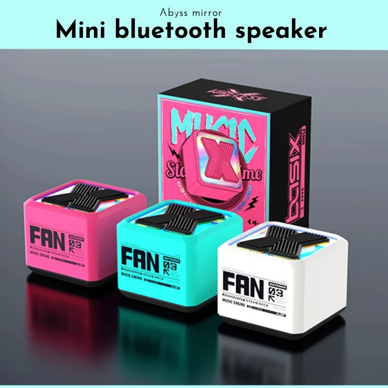 X3 Mini Abyss Mirror Cube Music Box TWS Blue Tooth Speaker 5W Desktop Wireless Mini Speakers for Home Party BT Pocket Soundbox