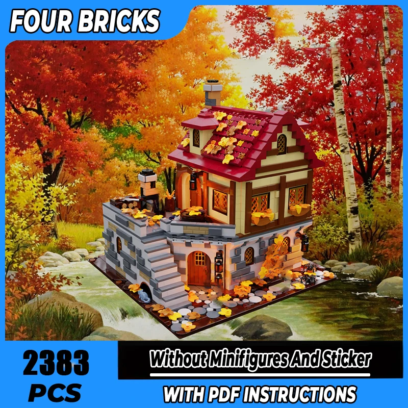 

Moc Building Blocks The Tavern Under the Leaves Technology Modular Bricks Model Gifts Christmas Toys DIY Sets Assembly