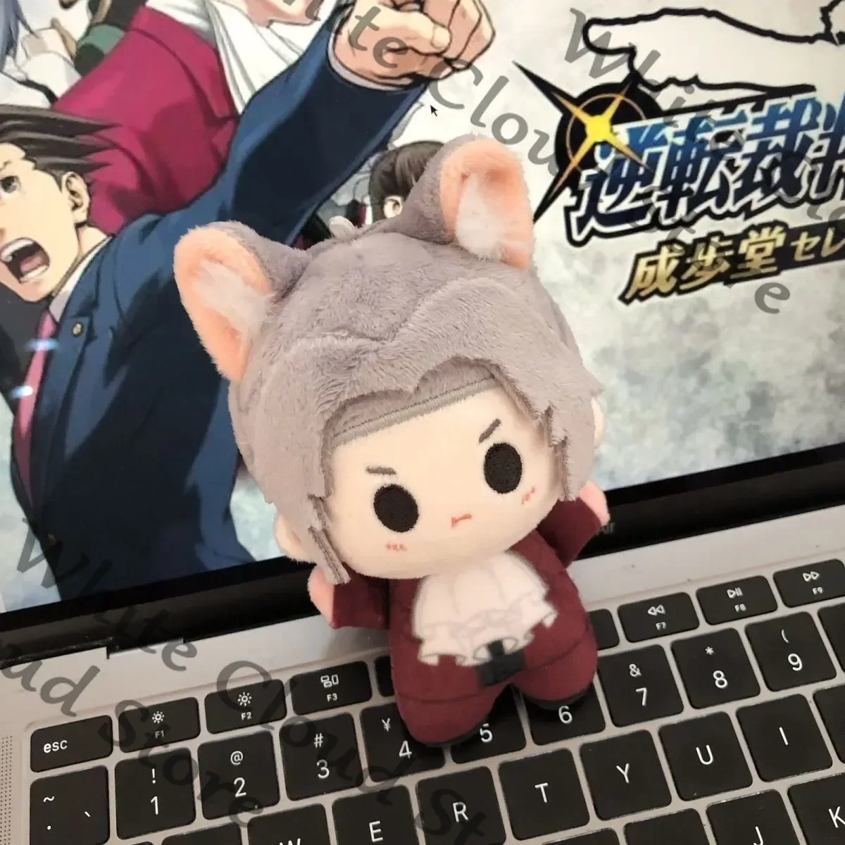 Pendentif Marionnette Doujin en Coton Doux Anime Ace Attorney Phoenix Wright Miles Edgeworth Cosplay Figurine de Collection Dessin Animé