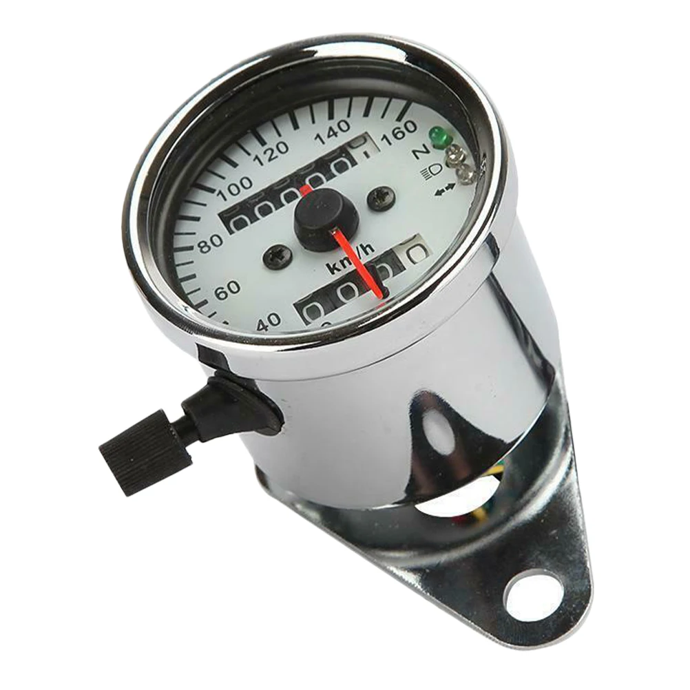 

LED Retro Motorcycle Odometer Gauge Speedometer Dual Display Night Light White Instrument Panel Meter Mileage Tracker for Bikes