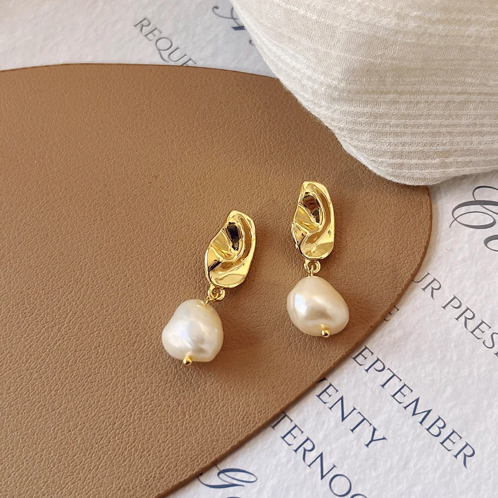 Neue Ankunft Trendy Wasser Tropfen 14K Gold Gefüllt Natürlichen Süßwasser Barocke Perle Weibliche Quasten Stud Ohrringe Schmuck Für Frauen – Detail 3