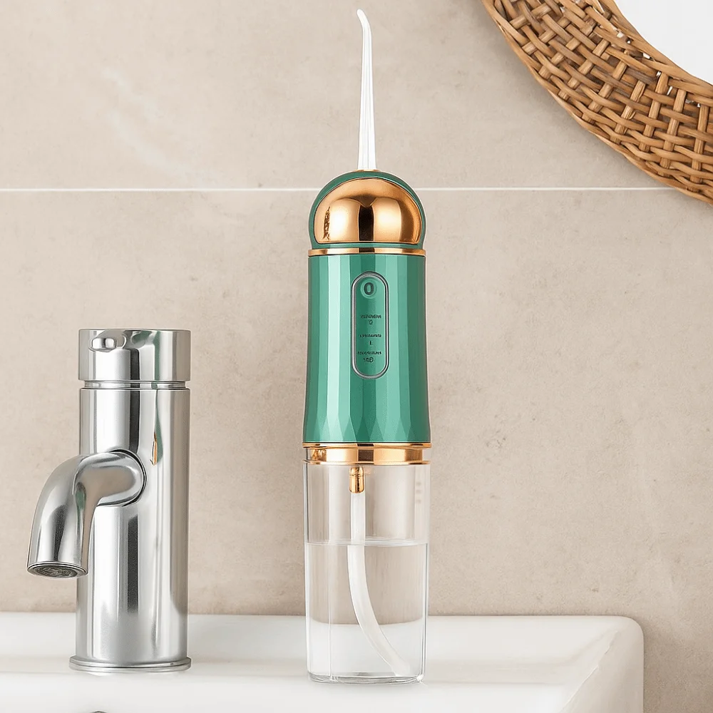 

USB Rechargeable Water Flosser 4 Nozzles 3 Modes Oral Irrigator IPX7 Waterproof 220ml Capacity Dental Jet Irrigator Oral Care