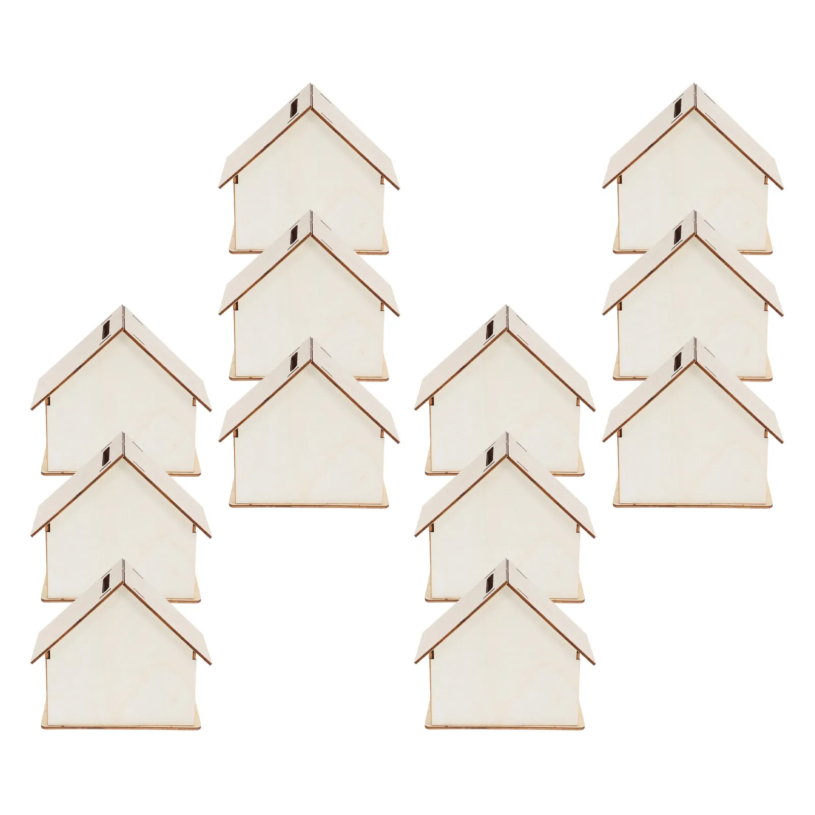

12Pcs DIY Wooden House Piggy Bank Kit for Kids Unfinished Small Wood Houses to Paint Craft Piggy Bank for Financial Literacy