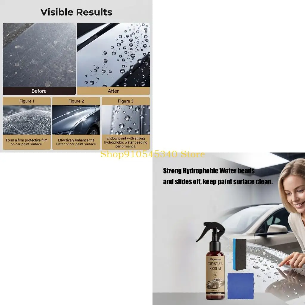 U2JA Professional Ceramic Coating 100ml For Automotive Paint Care Features Sponge And Microfiber Towel Easy To Apply