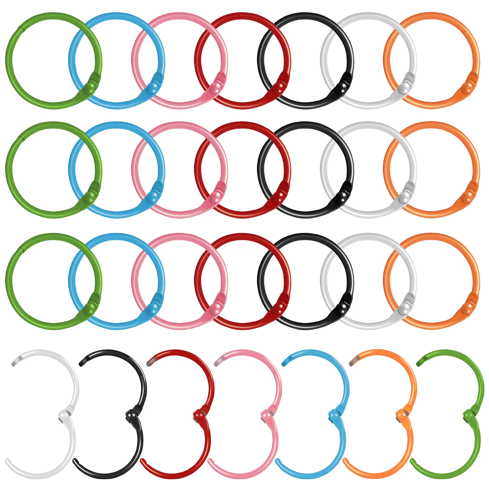70 pcs Bright Colors Binder Rings For Index Cards Loose Leaf Notebook Keychain Book Ring Scrapbook Flashcards Planner Binding