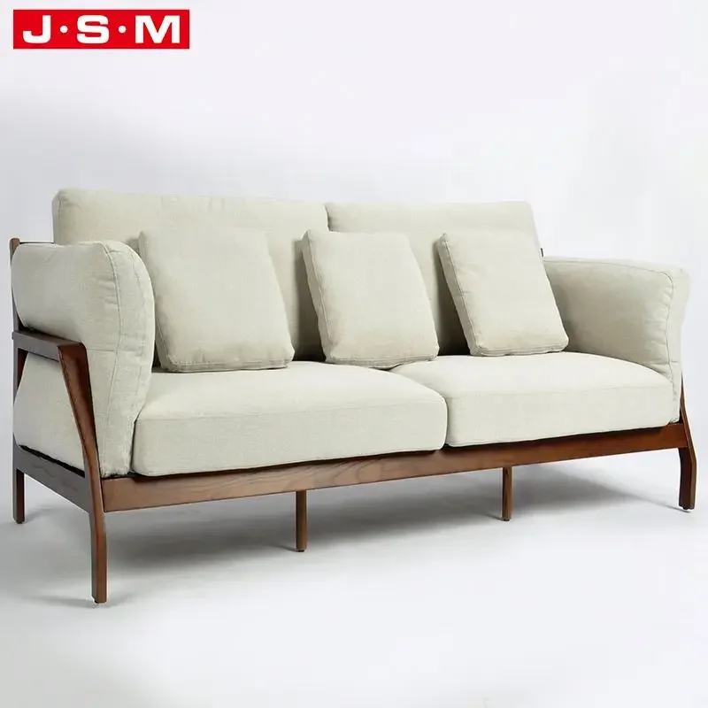 Luxury Furniture Reception Home Living Room Club White Fabric 2 Seater Sofa