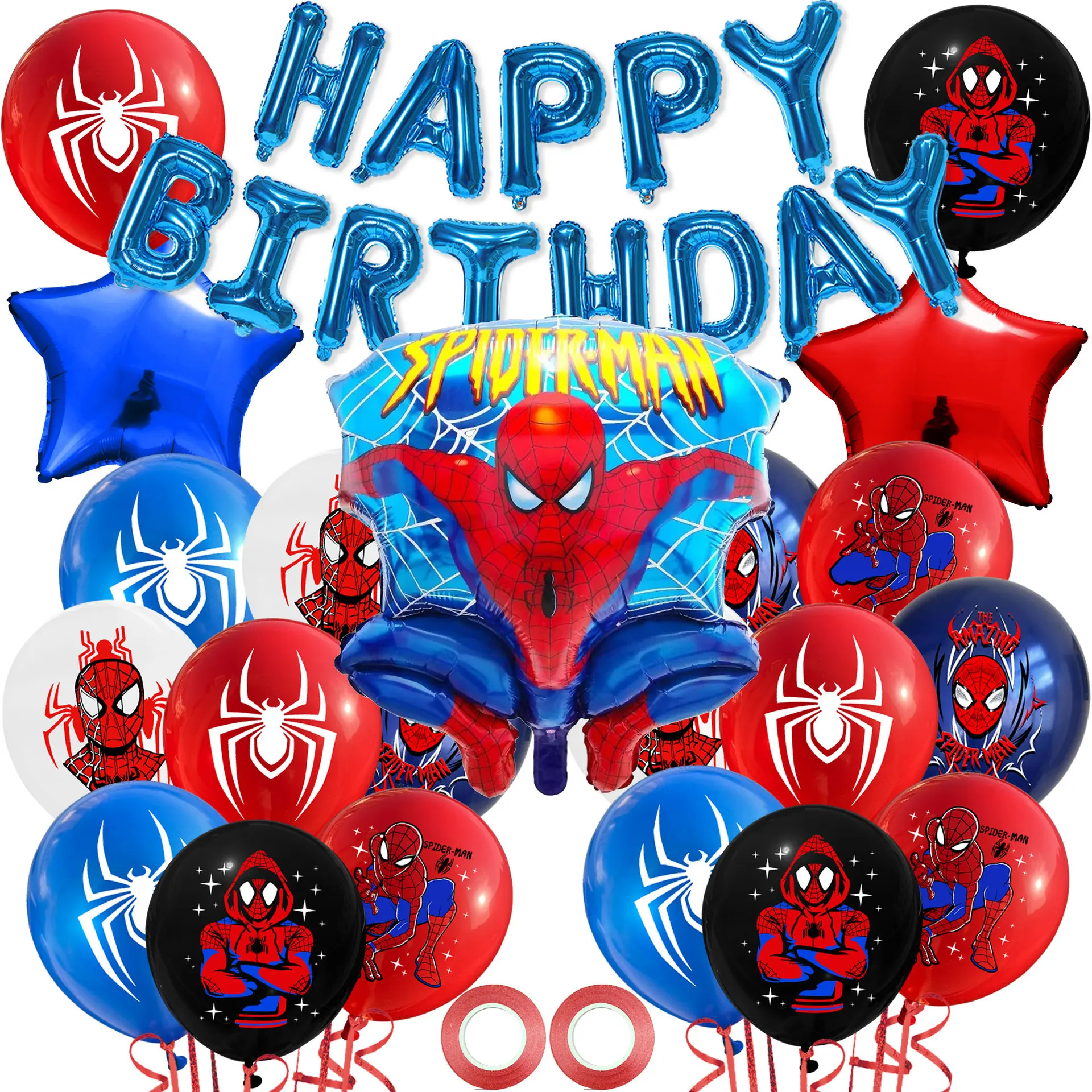 Juego de globos de Superhéroes para fiesta de cumpleaños, decoración temática de Spider-Man, suministros para fiesta, regalo para niño
